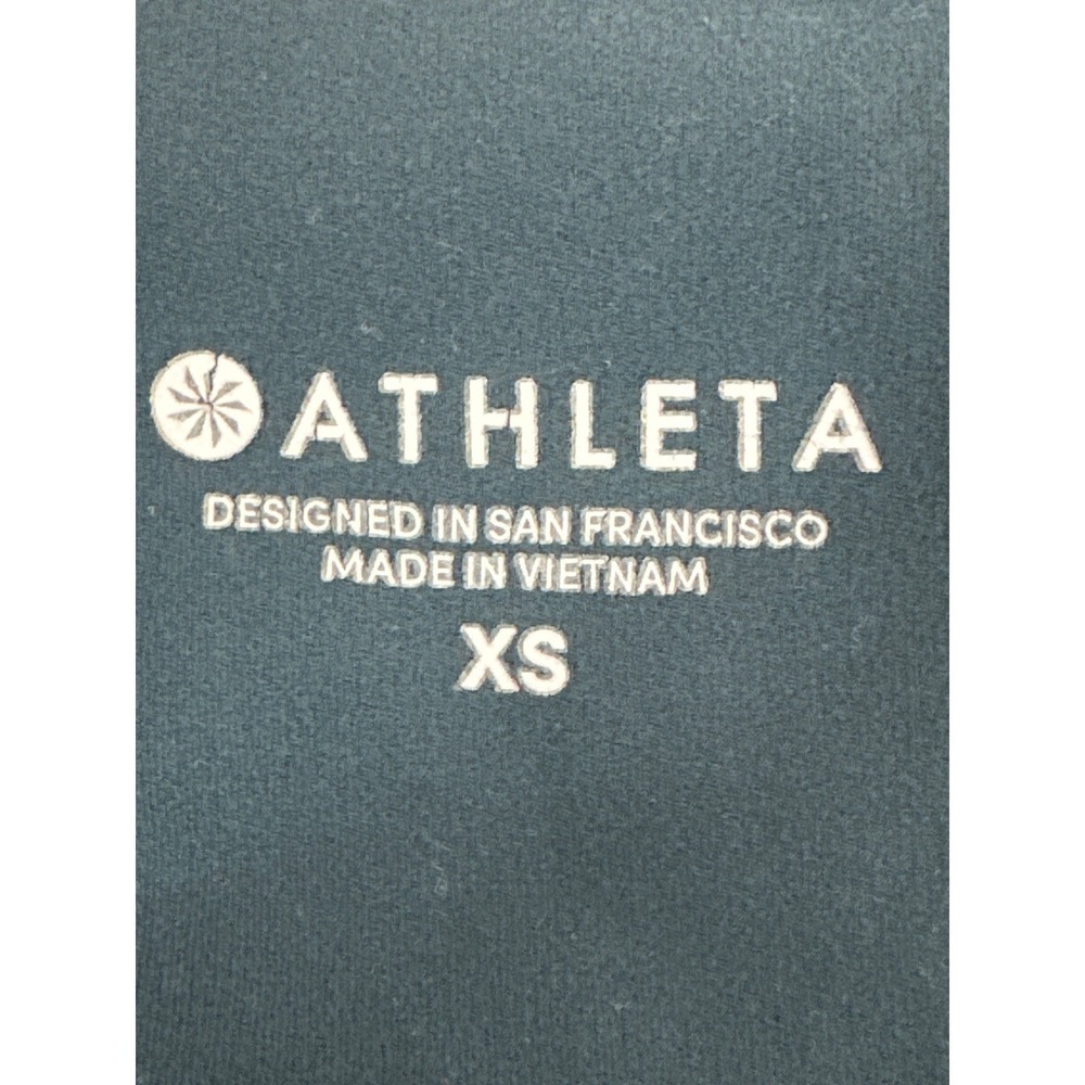 Athleta  Salutation Leggings Teal Green White Colorblock Mesh Performance  XS - Picture 6 of 8